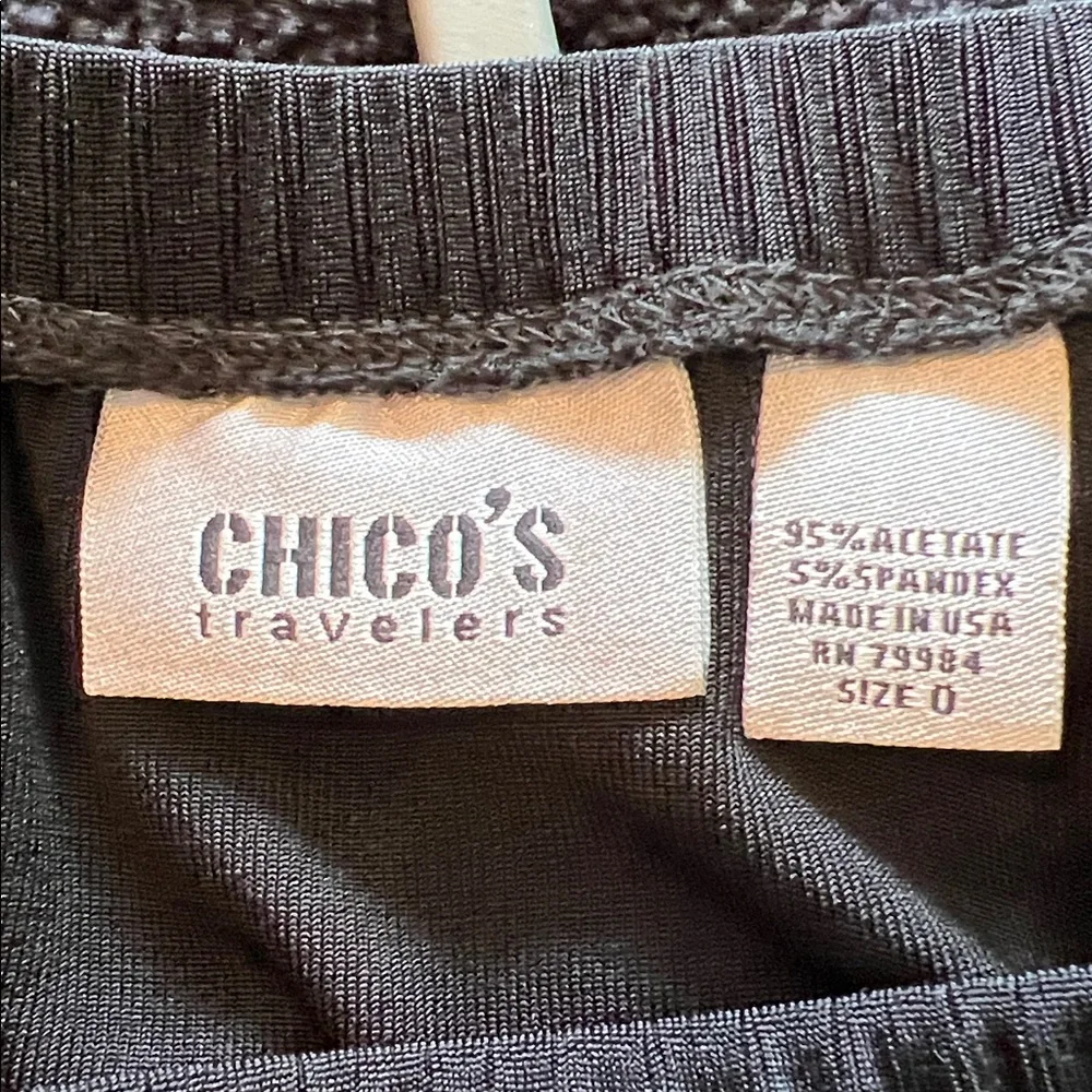 Like NEW Chico's Travelers Full Length, Long Straight Black Skirt w/ Hem Detail - Picture 3 of 9